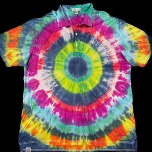 Peter Millar Custom Professionally Hand Dyed Polo XL OOAK Rainbow Golf XL